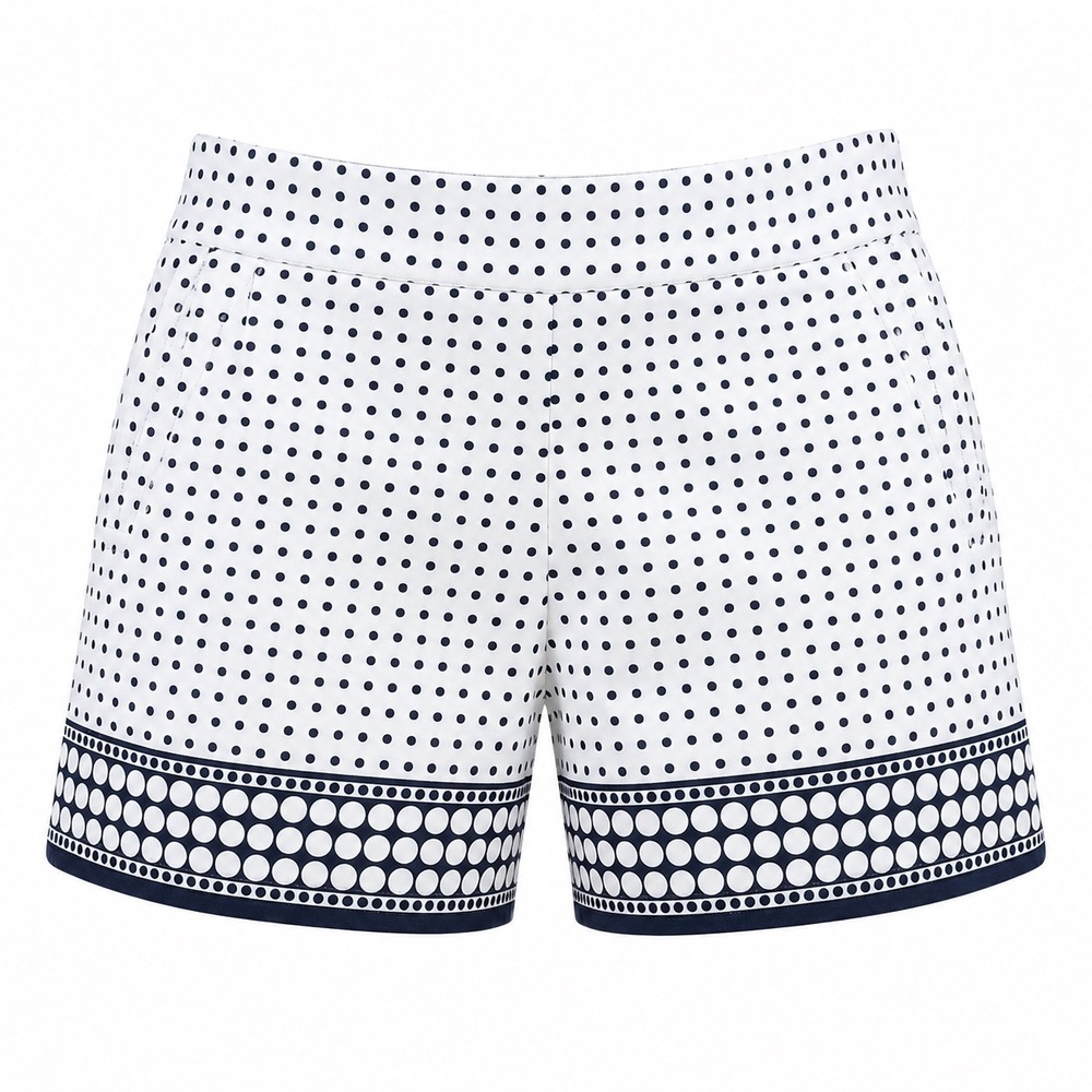 J.Crew Polka Dot Stretch Chino Shorts 10 navy preppy Resortwear coastal beach